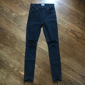 AGOLDE Black Skinny Distressed High Waist Jeans 26